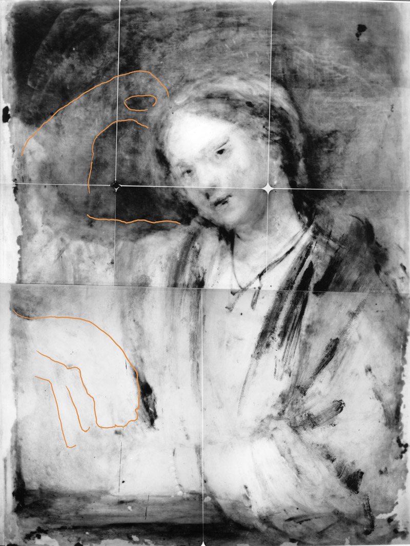 Rembrandt Hendrickje Stoffels, Neutronenautoradiographie - vergrößerte Ansicht
